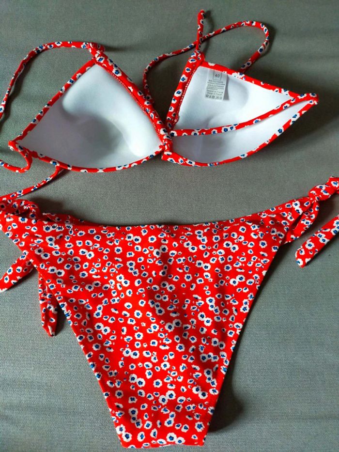 Bikini rouge fleuri – Taille 40 – Neuf avec étiquette - photo numéro 10