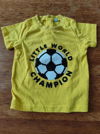 Tee shirt jaune Ballon de foot taille 18mois