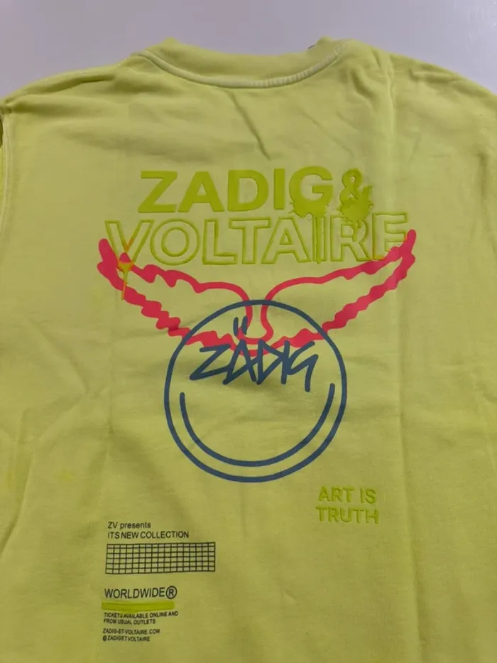 Sweat jaune fluo zadig et voltaire - photo numéro 5