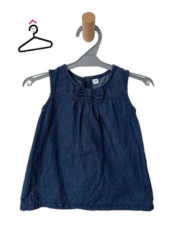 Robe sans manche légère et souple, bleu denim - 9 mois