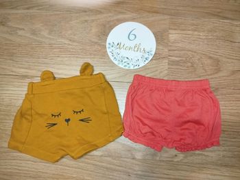 Lot de 2 shorts fille 6 mois