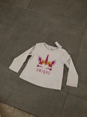 T shirt blanc licorne