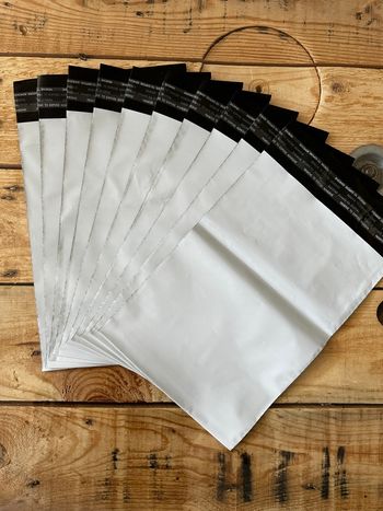 Lot de 10 pochettes plastiques pour emballage gris clair, taille 170x240mm