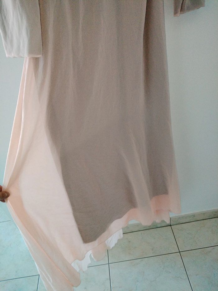 Robe de soirée longue avec ceinture à nouer rose - photo numéro 4