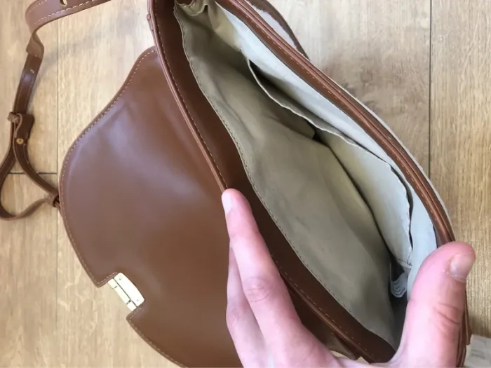 Sac bandoulière moumoute beige et camel - photo numéro 6