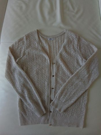 Gilet femme écru  brillant excellent état  taille M
