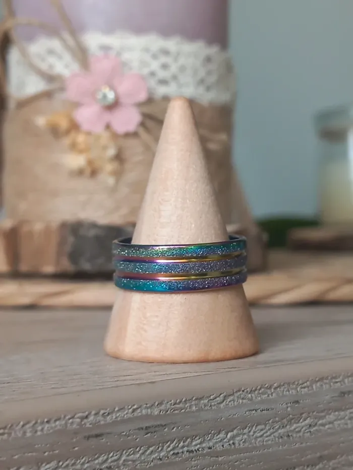 Bague en acier inoxydable taille 19 (60) - photo numéro 3
