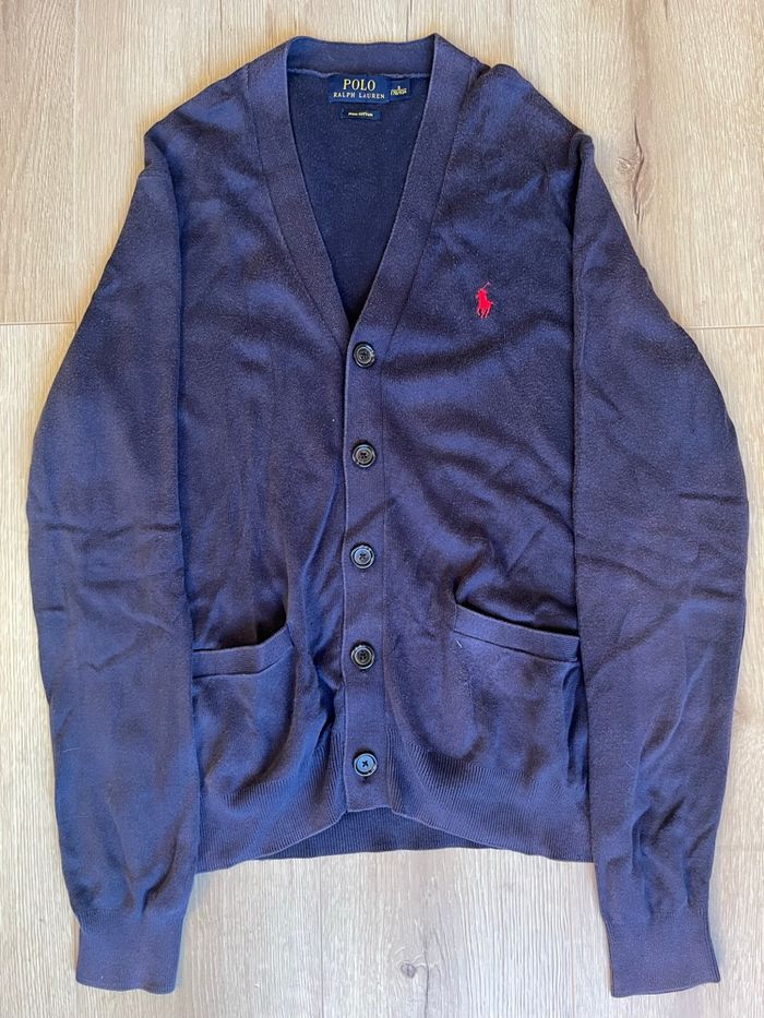 Cardigan Ralph Lauren bleu marine taille S - très bon état - photo numéro 1