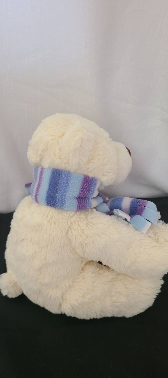 Peluche Doudou ours polaire blanc Echarpe assis 25 cm Gipsy - photo numéro 6