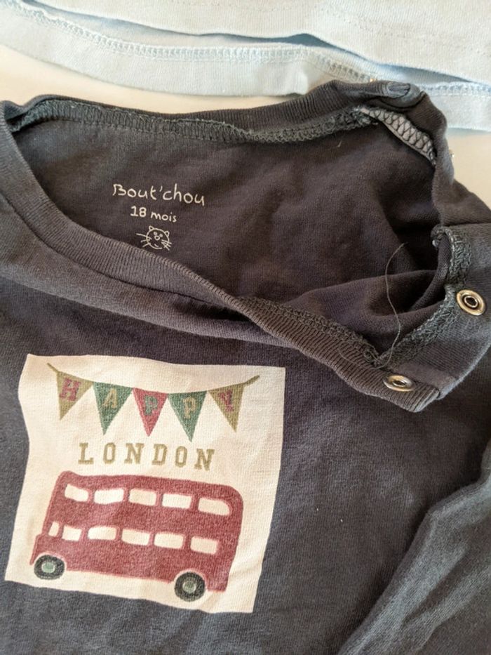 Lot d une blouse LCDP et d'un tee shirt Bout'chou 18 mois 81 cm neuf mixte - photo numéro 3
