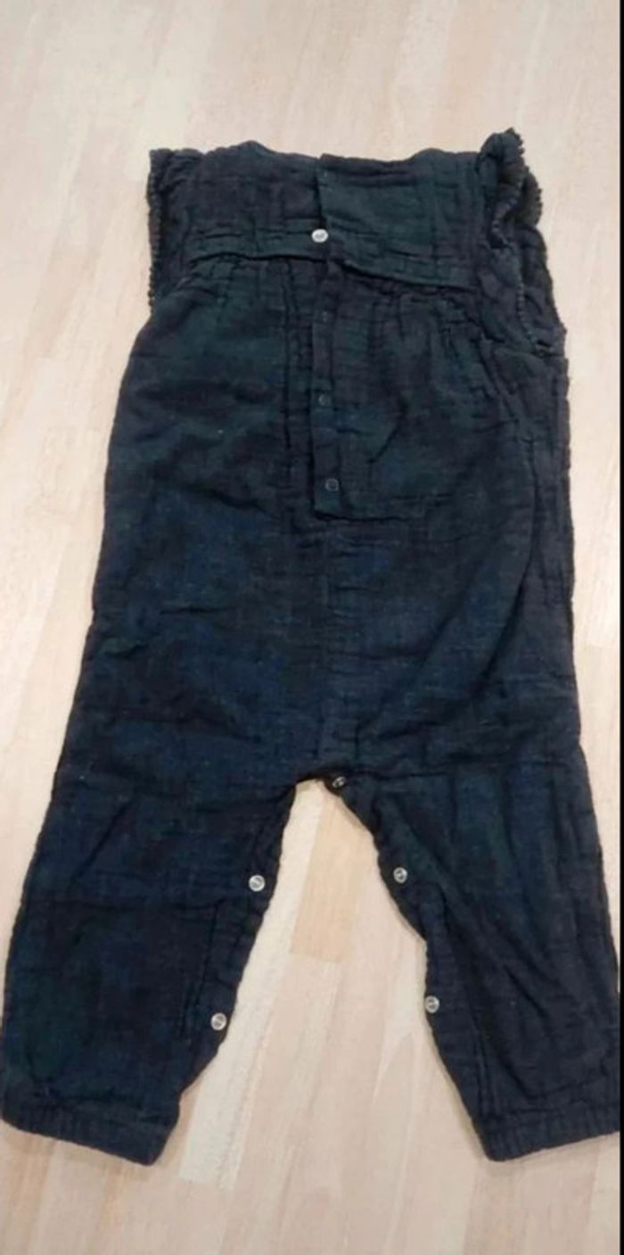 Combinaison  fille  effet  froissé gris  foncé  18 mois - photo numéro 2