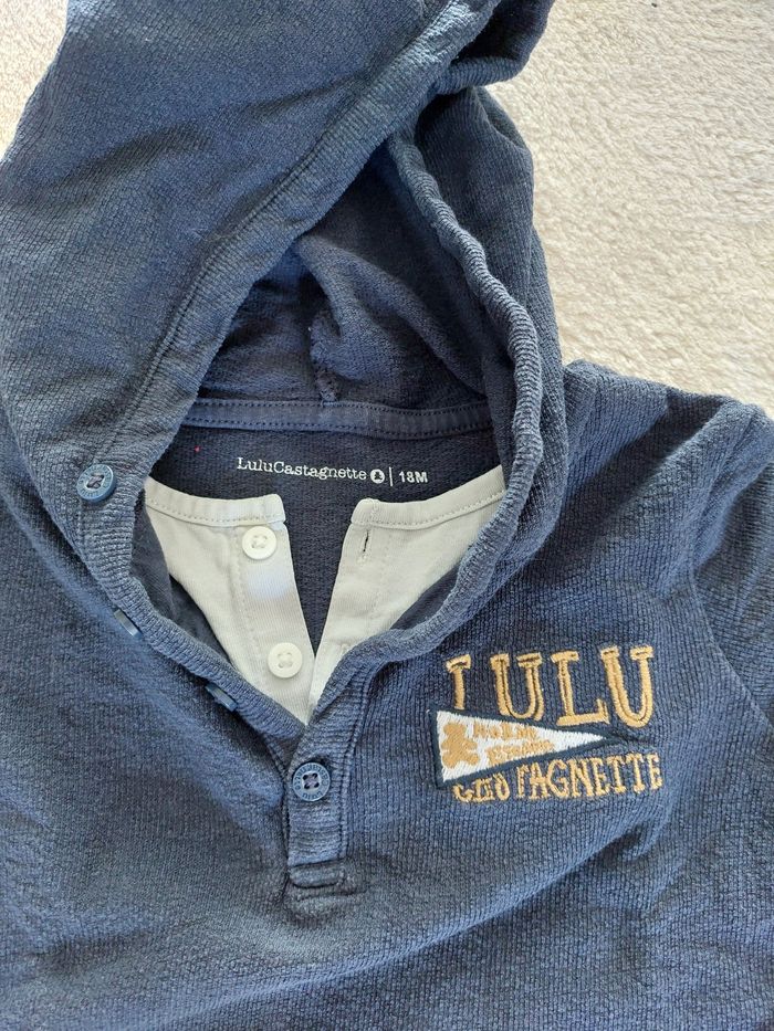T shirt à capuche bleu ML 18 mois - photo numéro 3