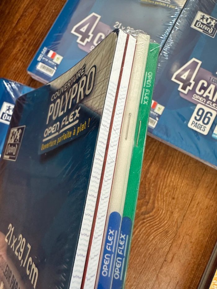 NEUF Lot de 24 grands cahiers A4 96 pages Oxford Polypro Openflex grands carreaux Seyès - photo numéro 5