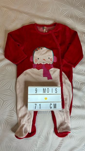 Pyjama velours une pièce 9 mois - 71 cm orchestra