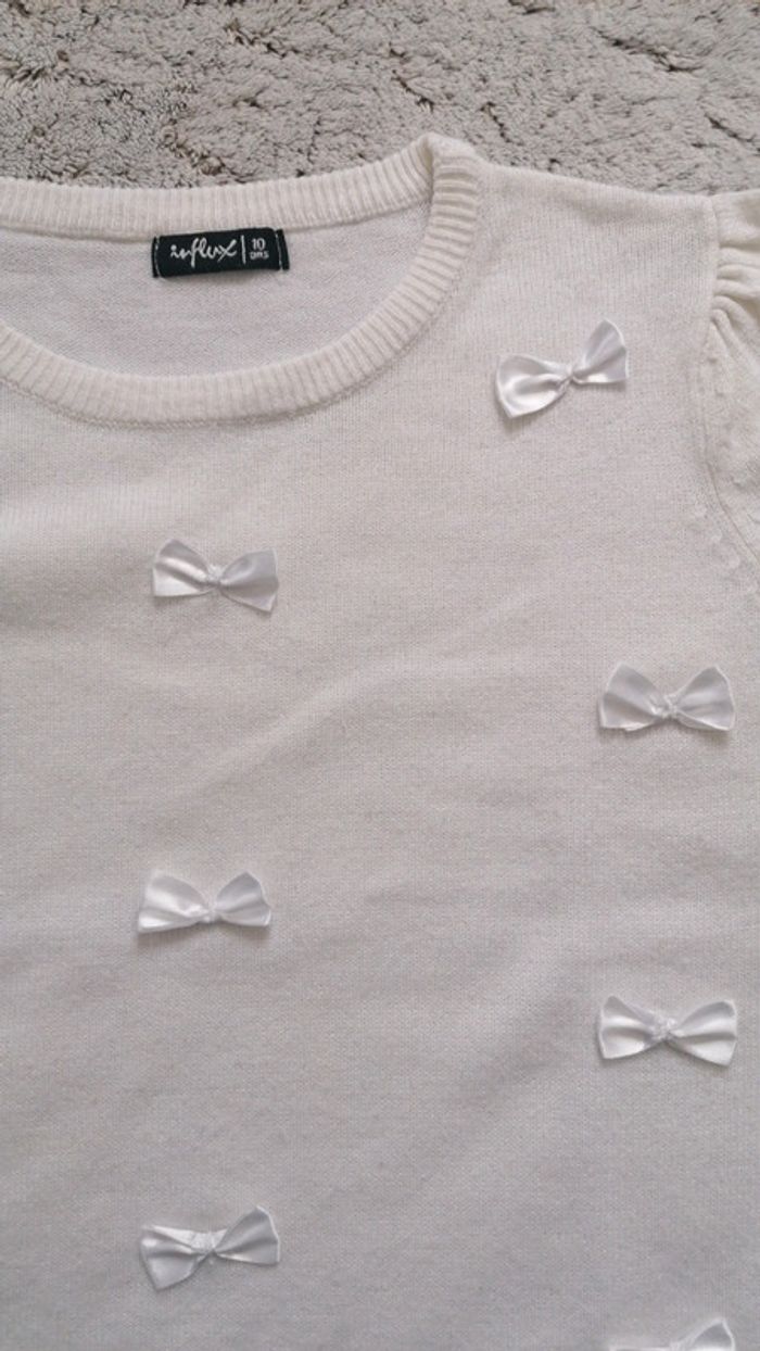 Pull blanc avec petits noeuds 10ans Influx - photo numéro 2