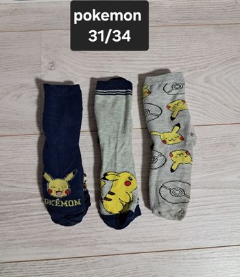 Lot 3 paires de chaussettes pokemon 31/34