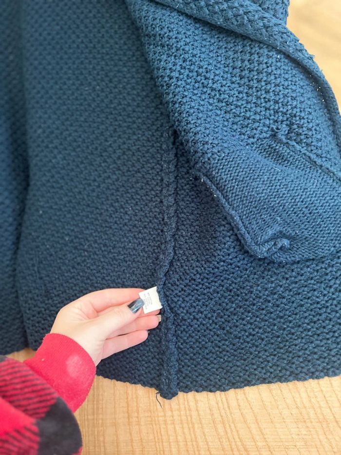 Gilet hiver it hippie femme bleu marine oversize long T.U S M 36 38 40 - photo numéro 5