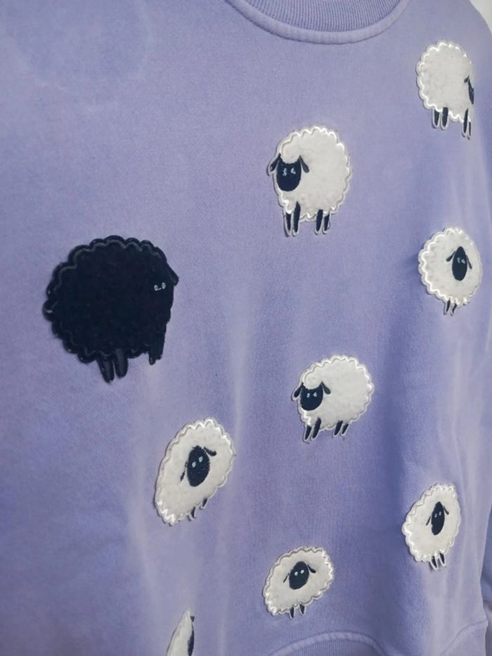 Pull/Sweat Vintage Lilas Moutons - photo numéro 4