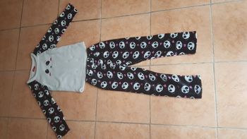 Pyjama 2 pièces fille 8 ans blanc et noir Tissaïa