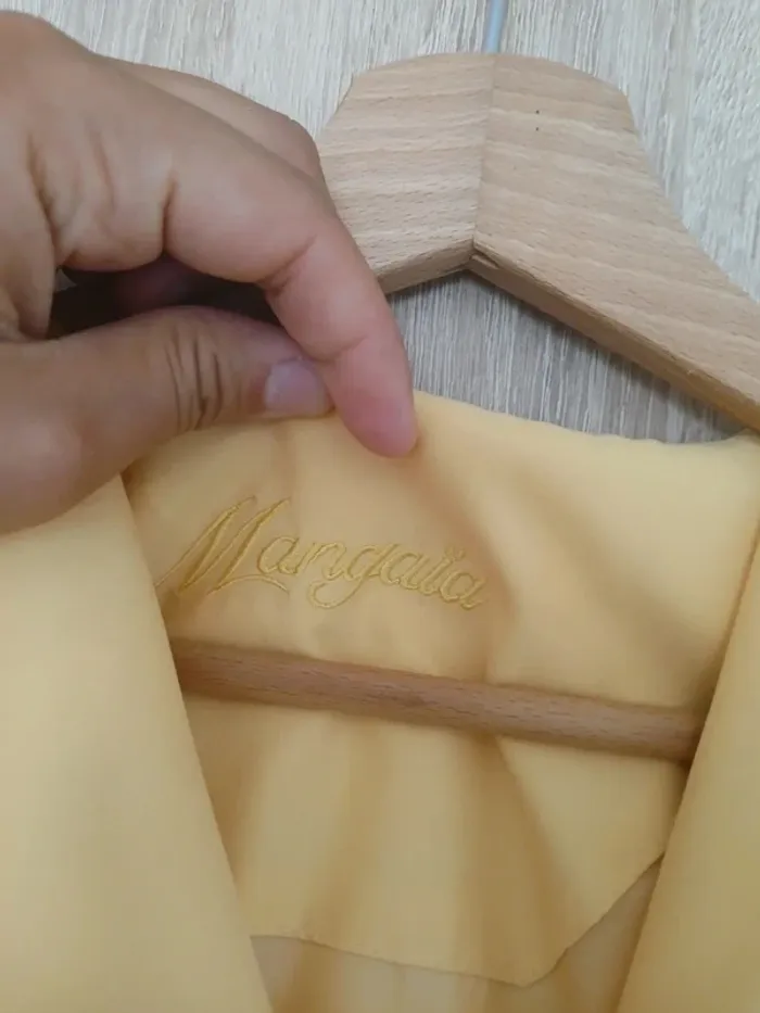 Veste trench jaune idéal mi saison L - photo numéro 3