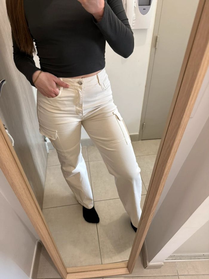Cargo droit beige crème - photo numéro 3