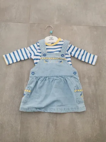 Robe en jean + sous pull marinière