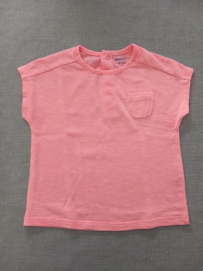 Tee-shirt rose Bout'chou 18 mois TBE