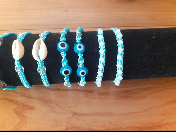 Bracelets  macramé  bleu - photo numéro 3