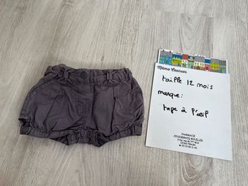 Short fille 12 mois