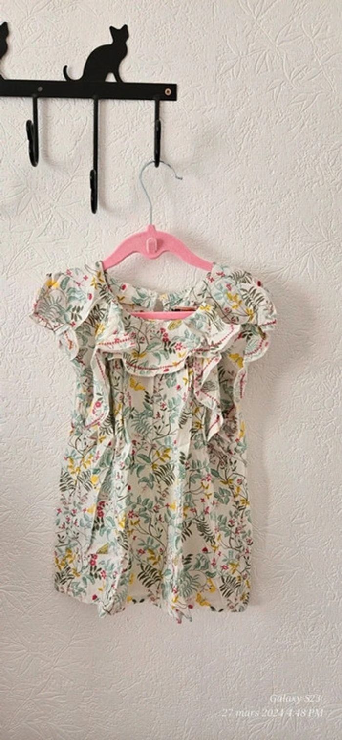 Ensemble jupe en jean et blouse fleurie 6/8A tao - photo numéro 6