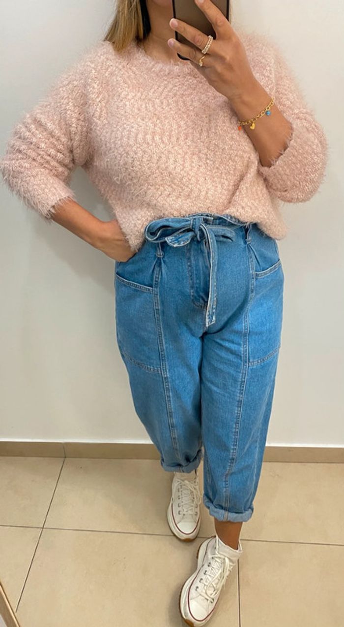 Superbe Pull Rose Duveteux Taille M - photo numéro 2