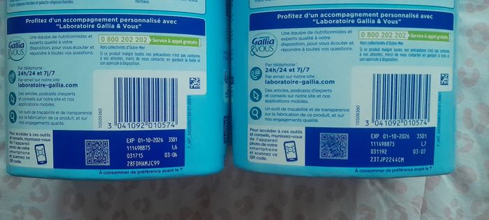 2 boîtes laits infantilles Gallia Calisma Croissance n°3 - photo numéro 2