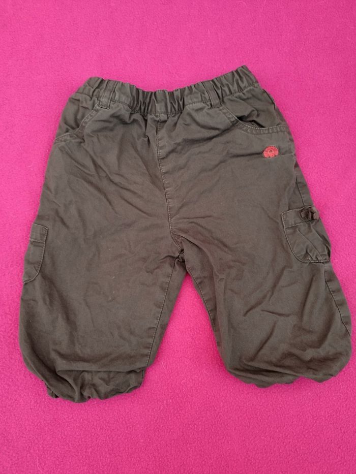 Pantalon marron brodé Obaïbi T 6 mois/67cm