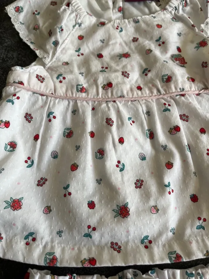 Ensemble tunique short culotte blanc 6 mois sergent major - photo numéro 2