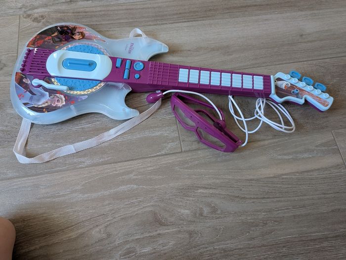 Guitare électronique lumineuse avec lunettes équipées d'un micro - Reine des Neiges