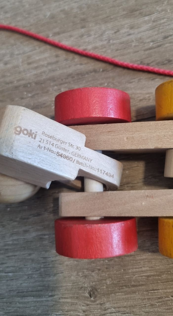 Chenille articulée en bois à tirer - photo numéro 6
