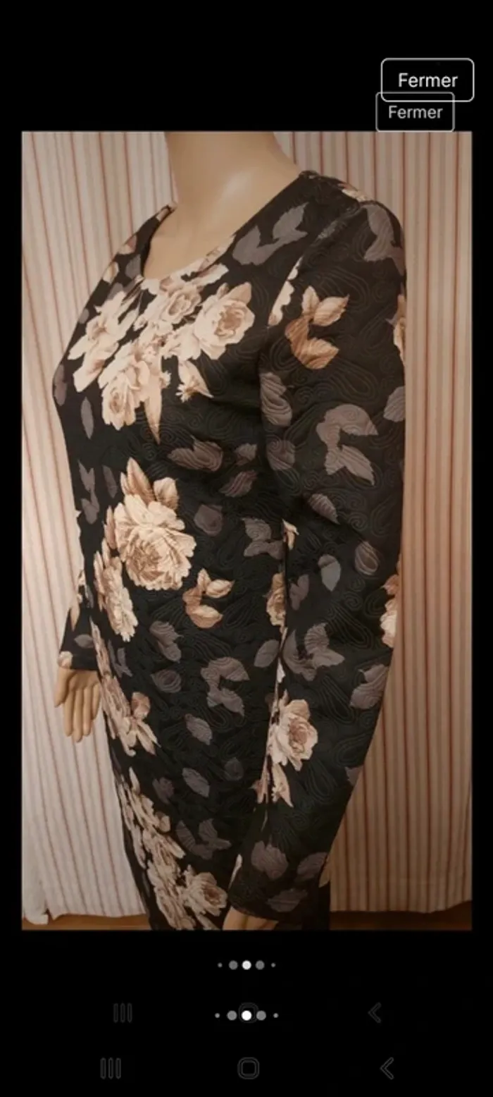 Jolie Robe Anonyme noir fleuries taille S 36 - photo numéro 5