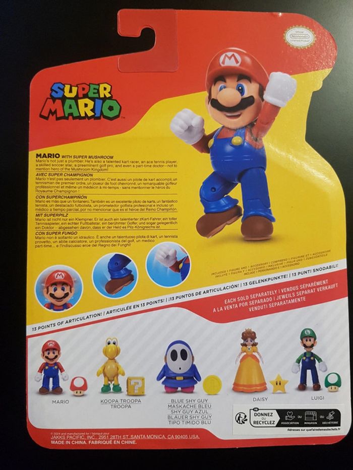 Figurine super mario bros avec champignon neuf blister jakks pacific Nintendo - photo numéro 2