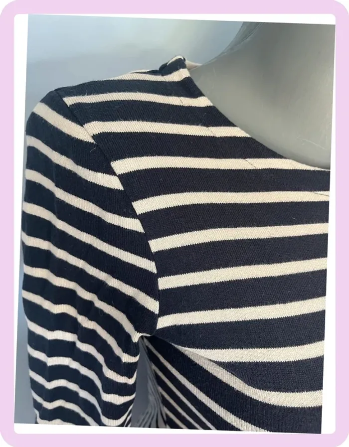 Haut Petit Bateau Kitsumé Taille S – Rayé Bleu & Blanc, Nœud Marin Brodé - photo numéro 2