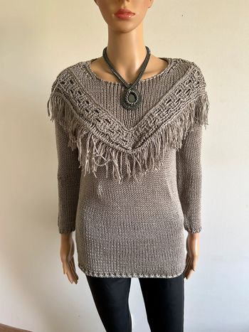 Pull gris avec manches 3/4 Atmosphere taille S TBE