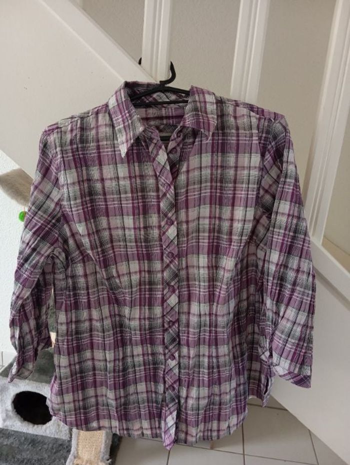 Chemise a carreaux violette