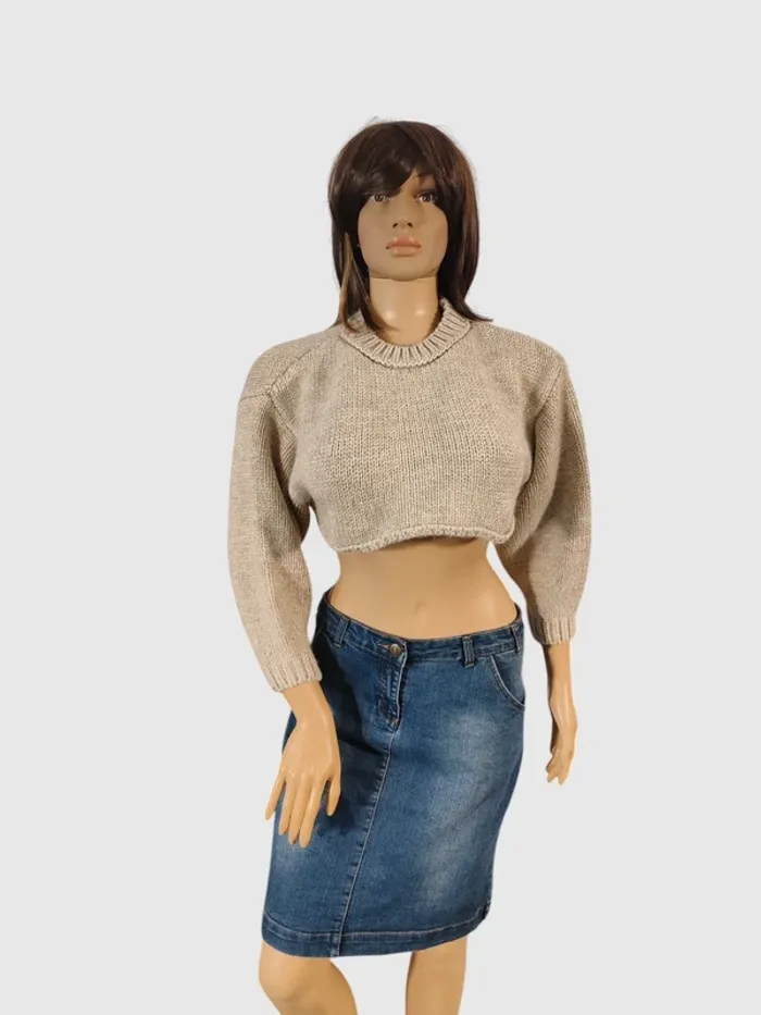 Pull col V MNG crème Taille S. La douceur chic pour la mi-saison ! - photo numéro 2