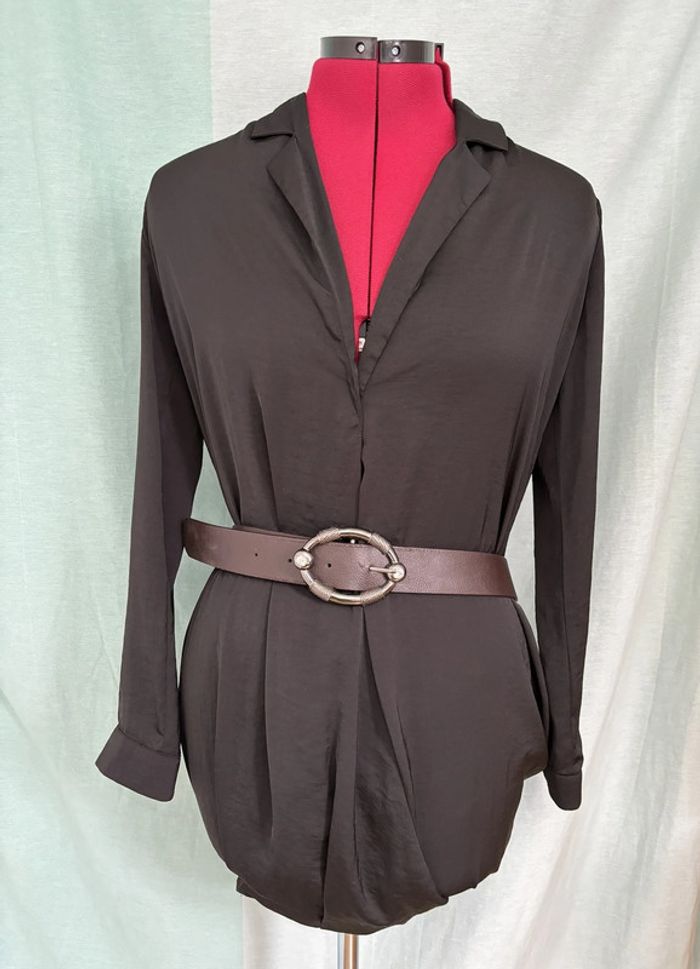 Ceinture marron vintage à boucle ovale