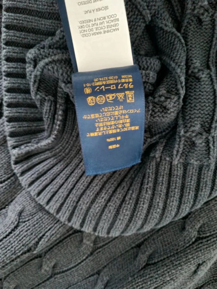 Pull torsadé Ralph Lauren bleu marine, 6-7 ans Enfant - photo numéro 8
