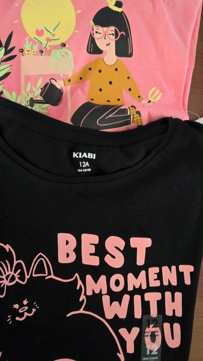(Neufs non portés) 🏷🥰🤩🩷 lot Tee-shirts MC 12 ans fille 🥰🤩🩷 - photo numéro 3