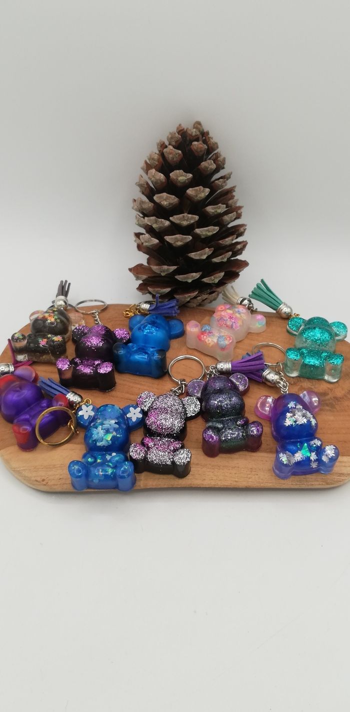 Porte-clef ourson résine 52 mm