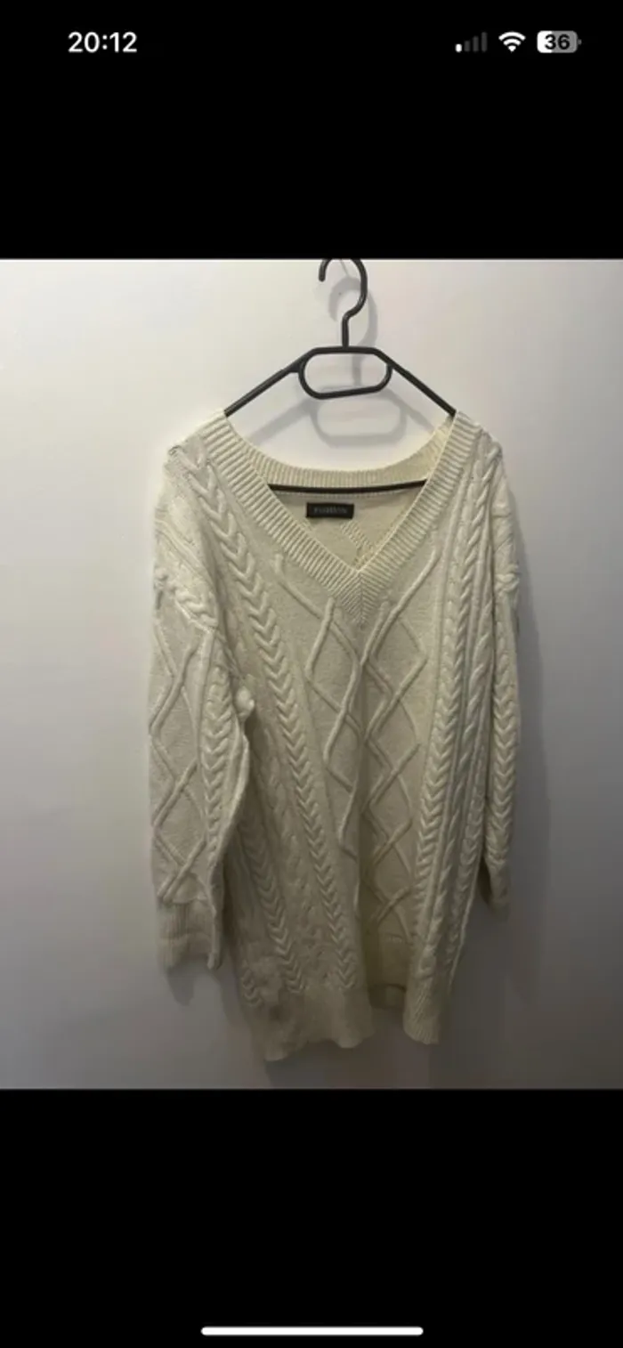 Robe pull torsadée écru – idéale rentrée automne- taille unique