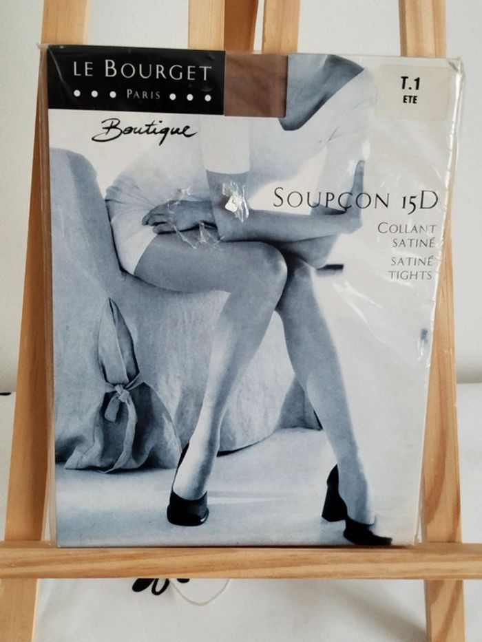 Collant  taupe satiné 15D Le Bourget taille 1 neuf