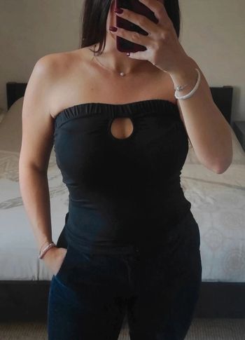 Joli top haut bustier noir Morgan S