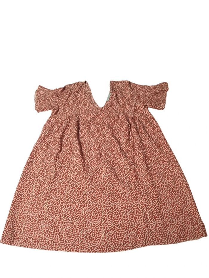 Robe rouge fleurie - M